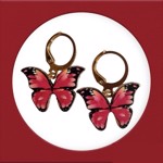 Øreringe - hængeøreringe - de sødeste røde sommerfugle 🦋